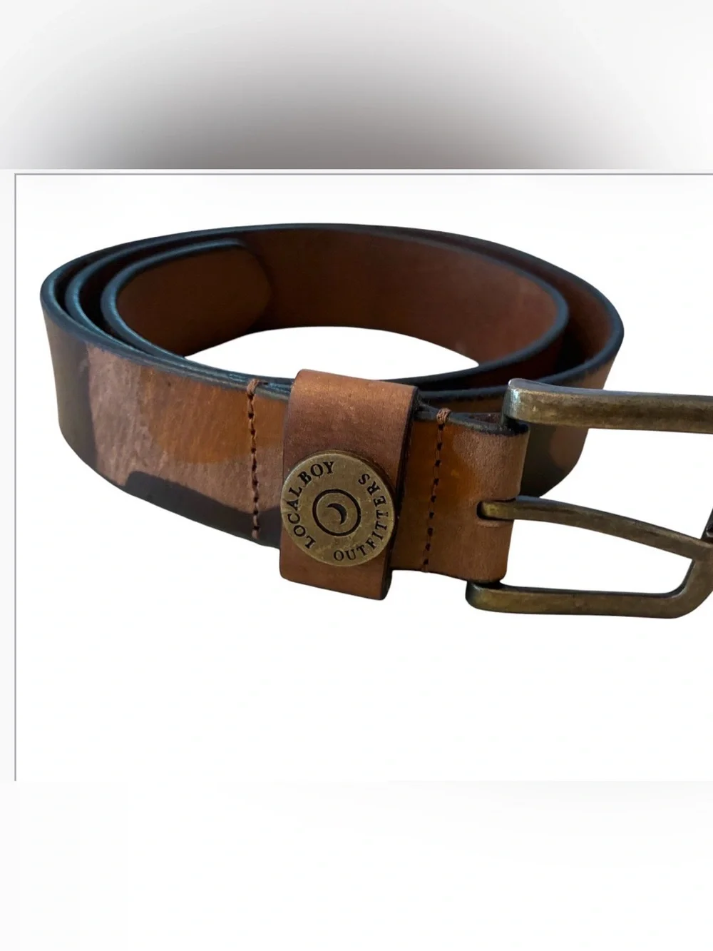 Local Boy Outfitters Leather Old School Camo Belt Sz 36